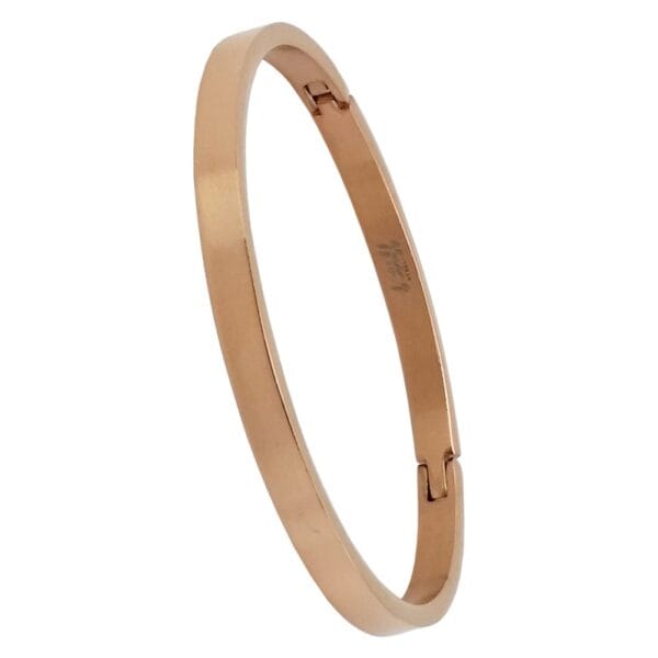 B.Tiff Matte Finished Gold Plated Bangle Bracelet (Rose Large)