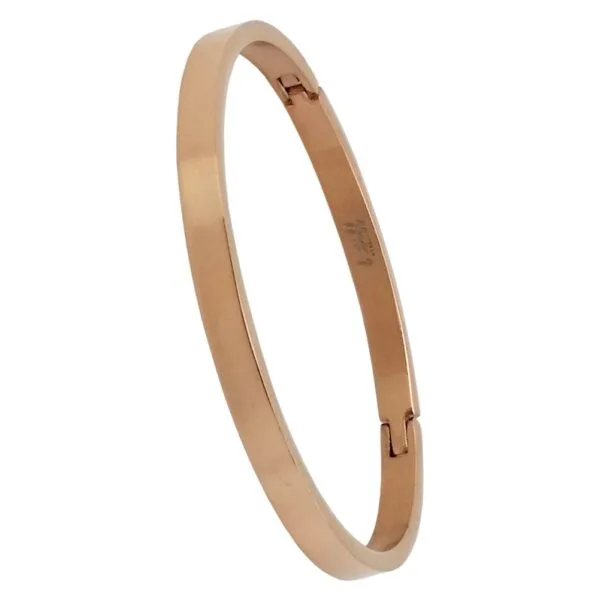 B.Tiff Matte Finished Gold Plated Bangle Bracelet (Rose Large)